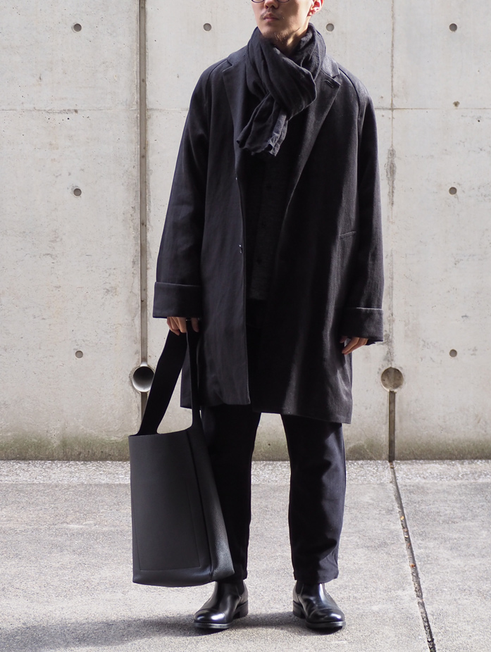Heavy linen twill Chesterfield coat | STYLES｜nest Robe 