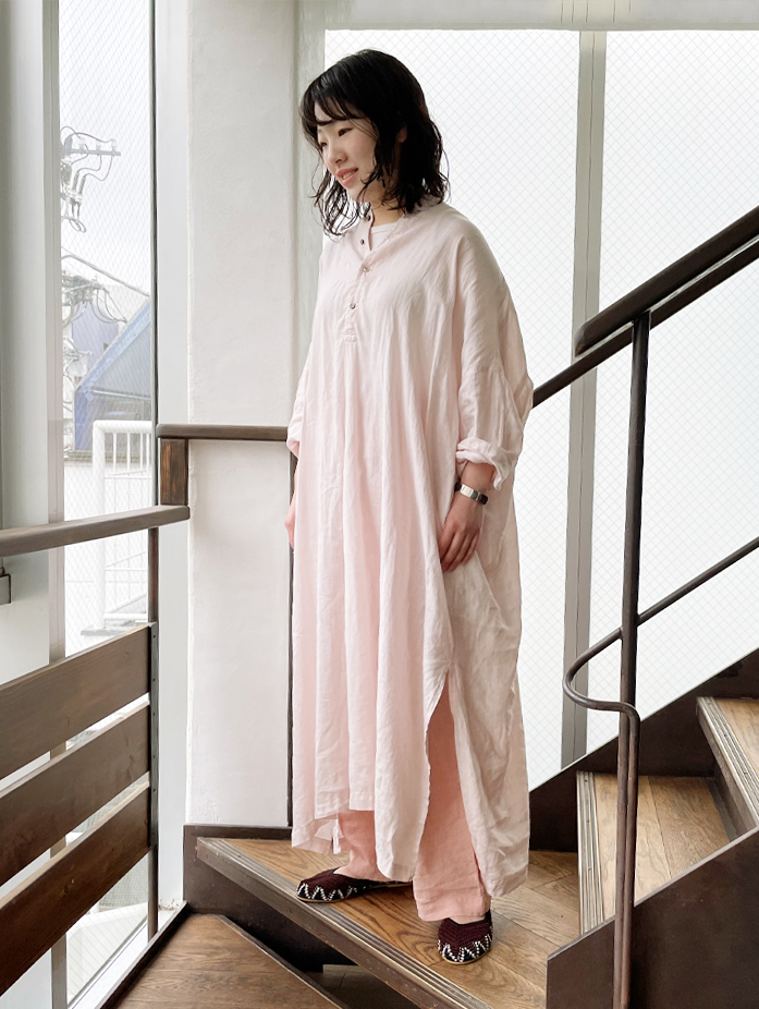 Linen wide body pullover shirt dress | STYLES｜nest Robe