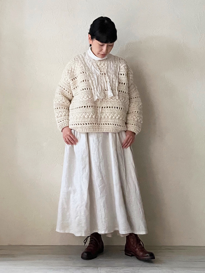 Peruvian wool hand-knit crochet sweater | STYLES｜nest Robe 