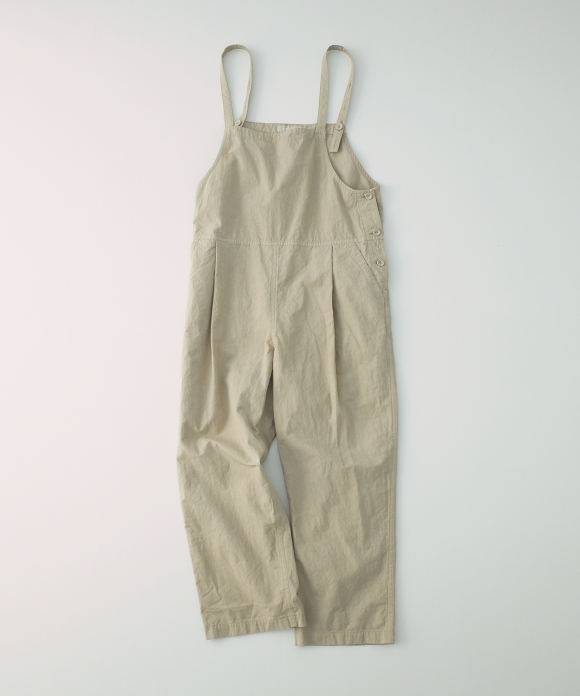 beige linen overalls