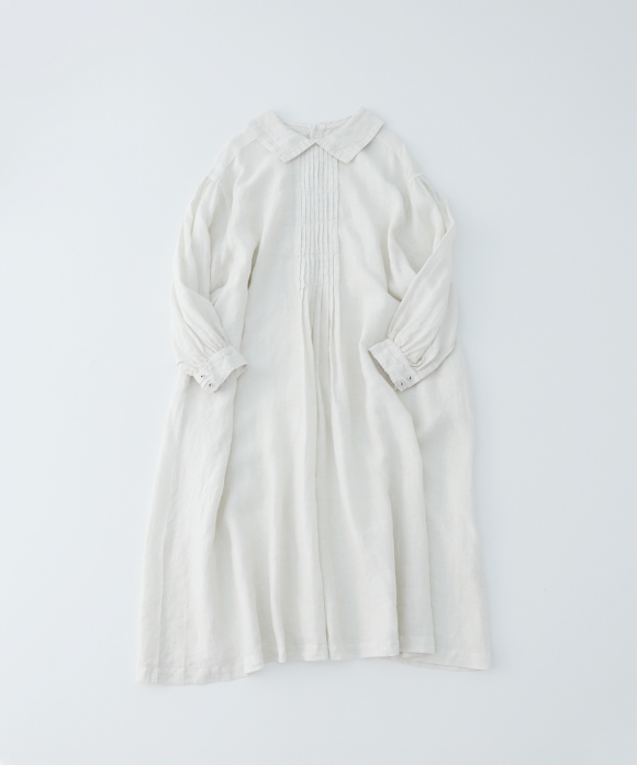 white linen smock dress