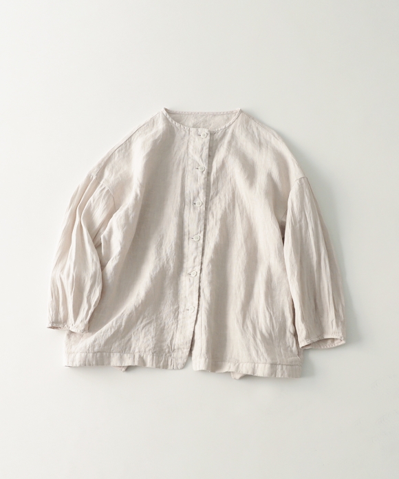 collarless linen jacket