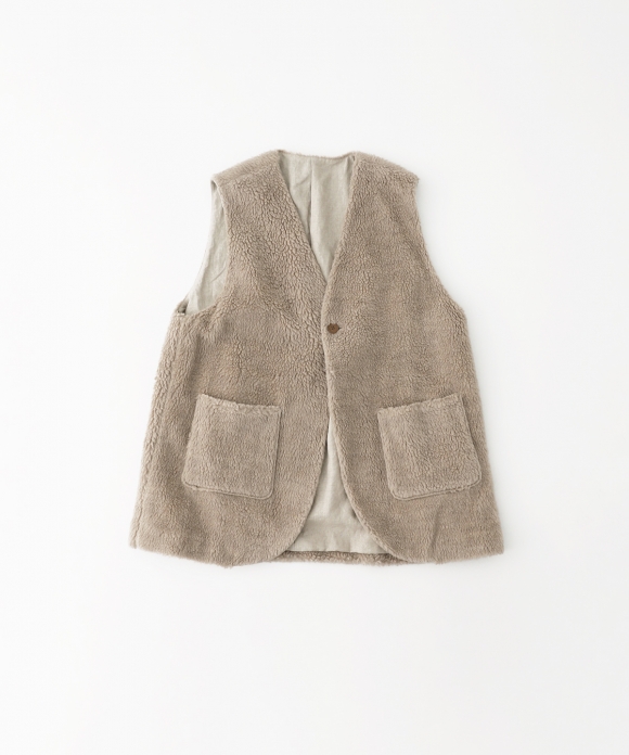 Wool Koyaguchi Pile Long Vest｜nest Robe International Online Store