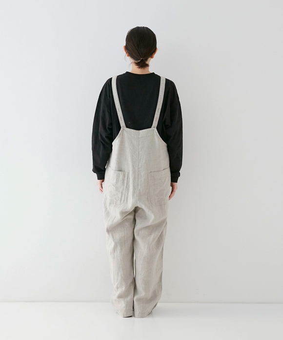 Brushed Black Linen Overalls｜nest Robe International Online Store