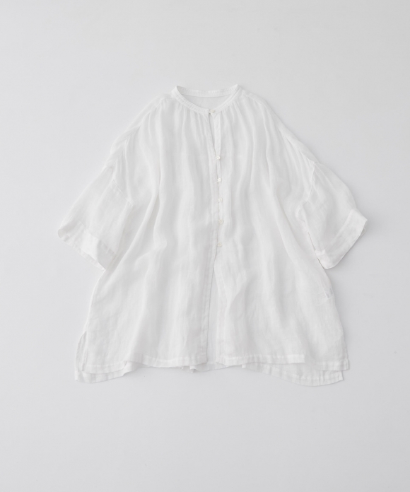 Linen Gauze Short Sleeve Tunic Shirt ｜nest Robe International