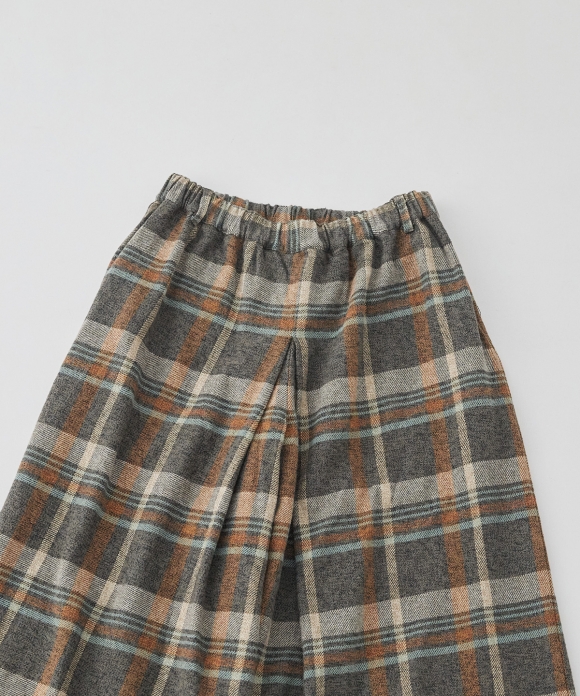 Cotton Heavy Twill Plaid Culottes Pants｜nest Robe International