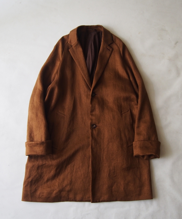 Heavy linen twill Chesterfield coat | STYLES｜nest Robe 