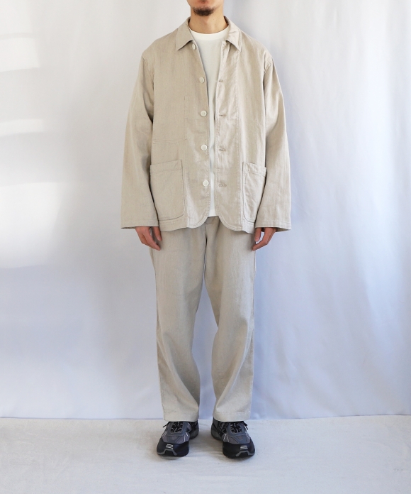 UpcycleLino)Linen Cotton Twill Jacket｜nest Robe International