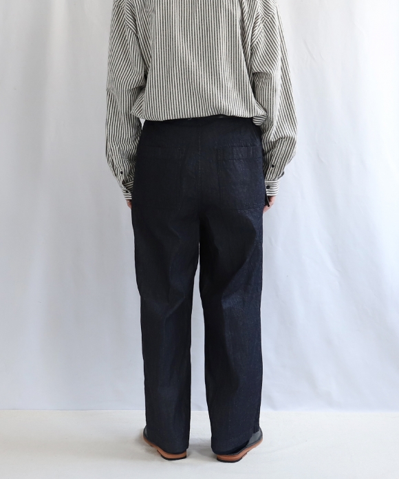 7 oz. Cotton Linen Denim Work Trousers｜nest Robe International 