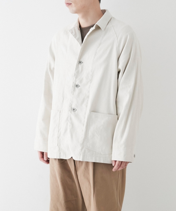 Linen Cotton Twill White Pigment Coated Coverall Jacket｜nest Robe ...