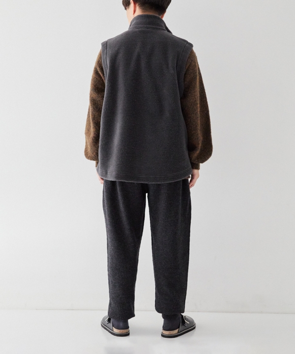 Wool Cotton Koyaguchi Pile Zip Vest｜nest Robe International 