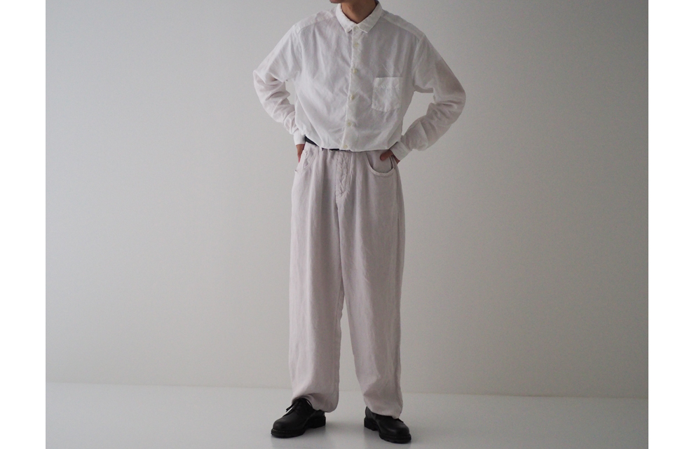 Sulfur Dyed Linen Denim Pants in Off White