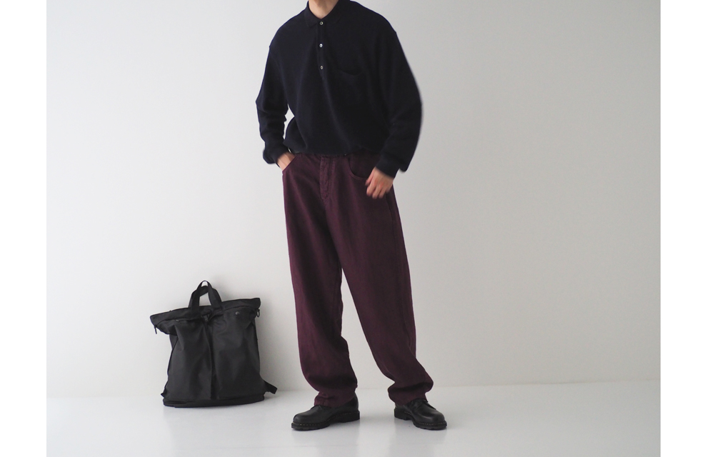 Sulfur Dyed Linen Denim Pants in Purple