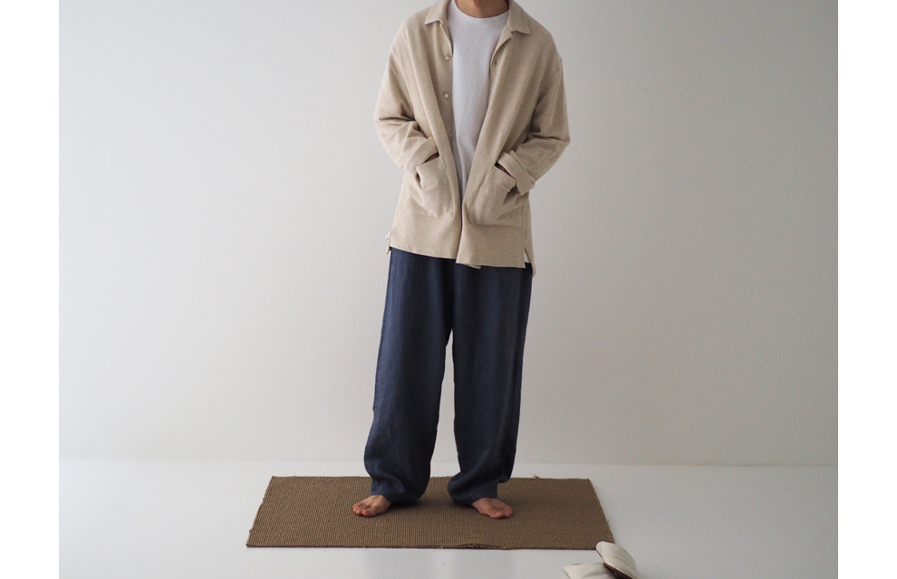 Sulfur Dyed Linen Denim Pants in Midium Blue