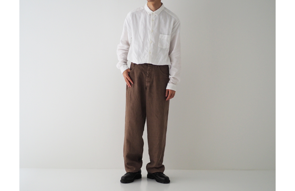 Sulfur Dyed Linen Denim Pants in Mocha