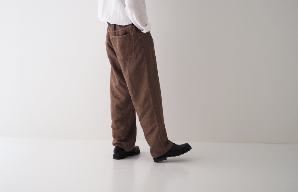 Sulfur Dyed Linen Denim Pants in Mocha