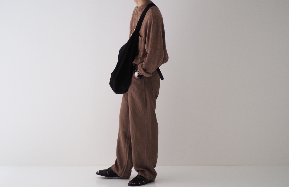 Sulfur Dyed Linen Denim Pants in Mocha