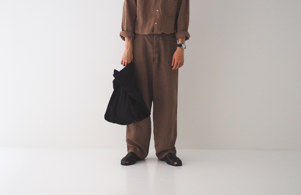 Sulfur Dyed Linen Denim Pants in Mocha